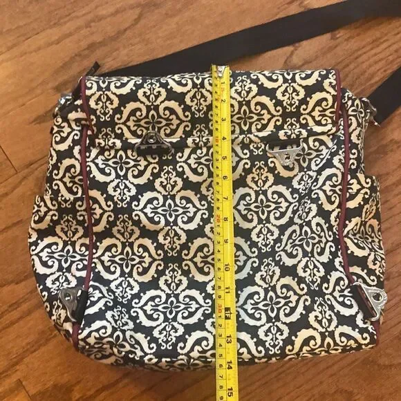 Petunia Pickle Bottom diaper bag, excellent condition black, white, and burgundy - Picture 11 of 13